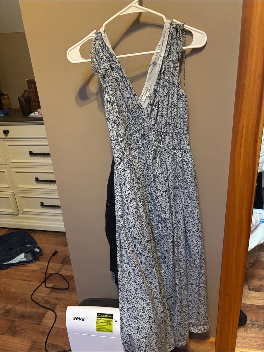 Madewell Blue Floral Maxi Sundress